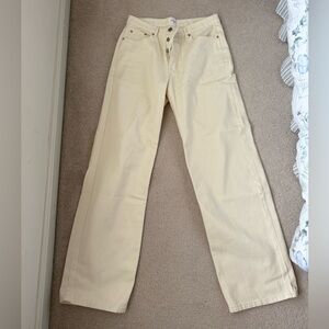 Parke Classic Straight Leg Jean in Cream